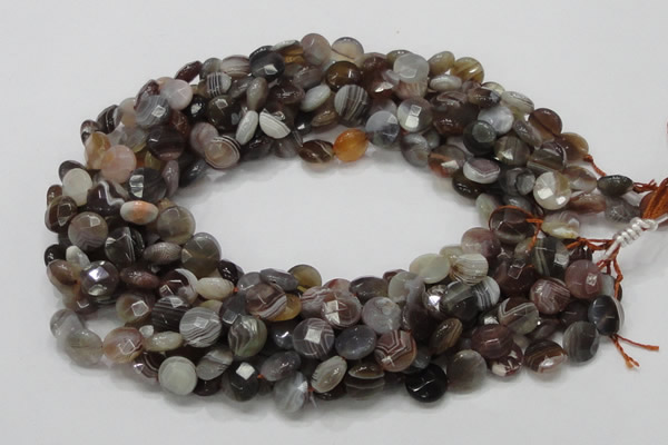 CAG751 15.5 inches 10mm faceted coin botswana agate beads wholesale