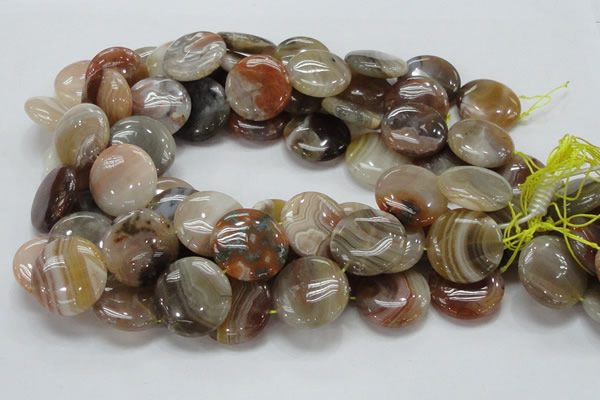 CAG778 15.5 inches 25mm flat round yellow agate gemstone beads