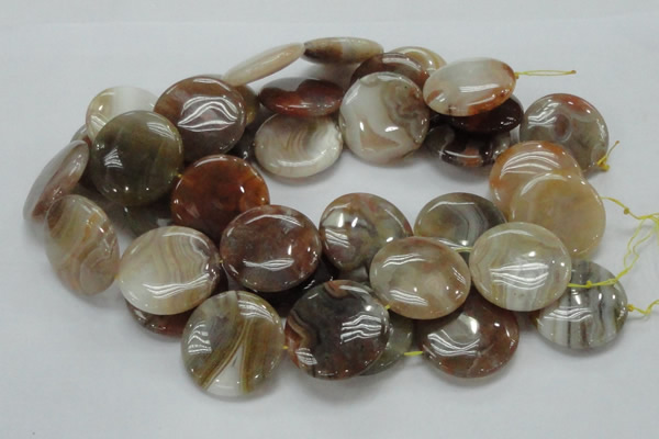 CAG780 15.5 inches 35mm flat round yellow agate gemstone beads