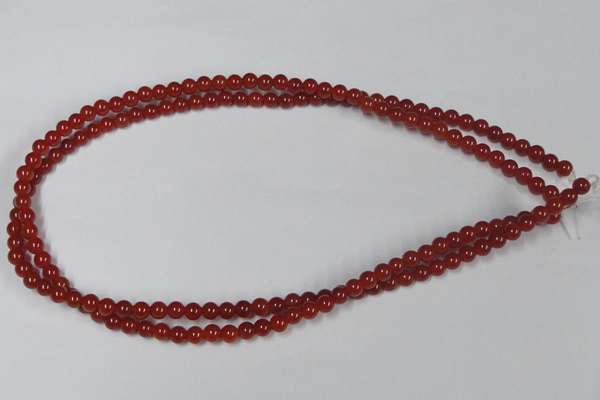 CAG7856 15.5 inches 4mm round red agate beads wholesale