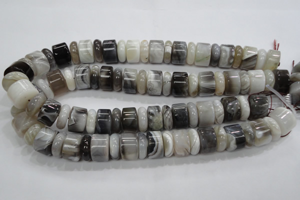 CAG788 15.5 inches 6*18mm & 12*18mm rondelle botswana agate beads