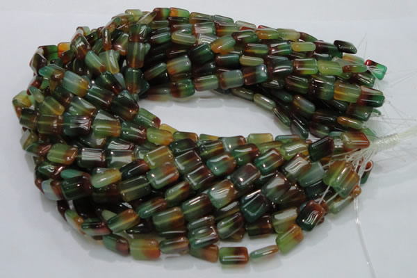 CAG790 15.5 inches 10*14mm rectangle rainbow agate gemstone beads