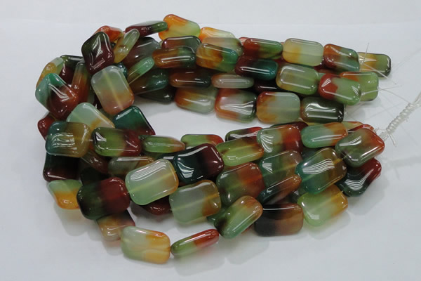 CAG792 15.5 inches 18*25mm rectangle rainbow agate gemstone beads
