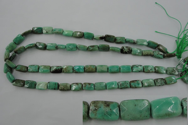 CAG7923 15.5 inches 8*10mm faceted rectangle grass agate beads