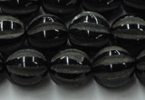 CAG8003 15.5 inches 14mm carved round black agate beads