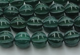 CAG8005 15.5 inches 8mm carved round green agate beads