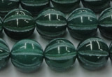 CAG8008 15.5 inches 14mm carved round green agate beads
