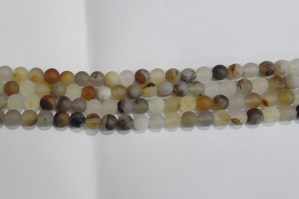CAG8011 15.5 inches 6mm round matte Montana agate gemstone beads