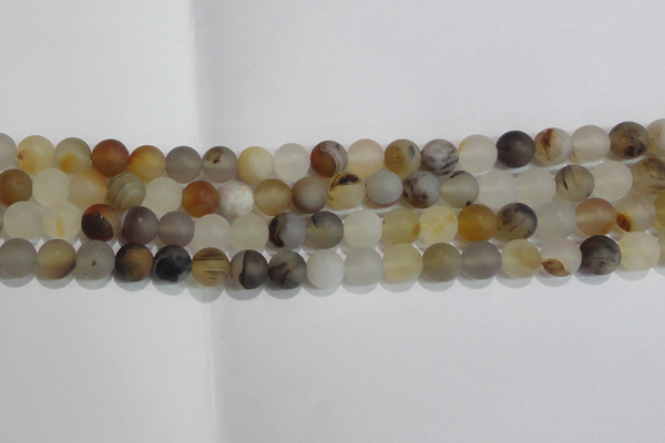 CAG8012 15.5 inches 8mm round matte Montana agate gemstone beads