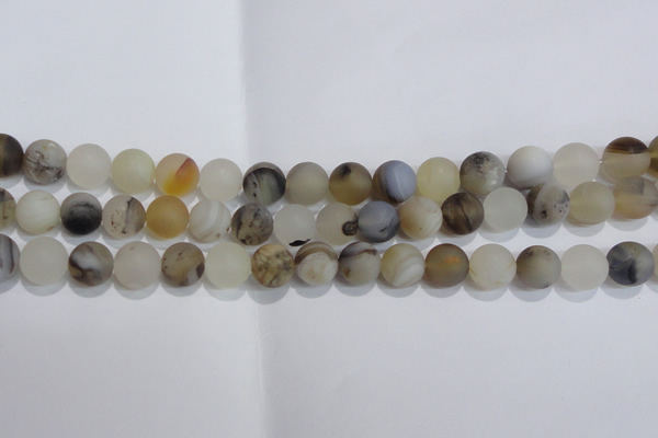 CAG8014 15.5 inches 10mm round matte Montana agate gemstone beads