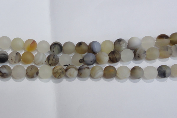 CAG8015 15.5 inches 12mm round matte Montana agate gemstone beads