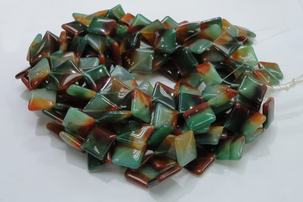 CAG804 15.5 inches 20*20mm diamond rainbow agate gemstone beads