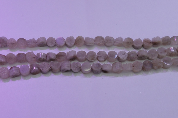 CAG8430 15.5 inches 10mm coin grey druzy agate gemstone beads