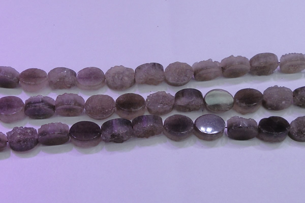 CAG8443 15.5 inches 13*18mm oval grey druzy agate gemstone beads