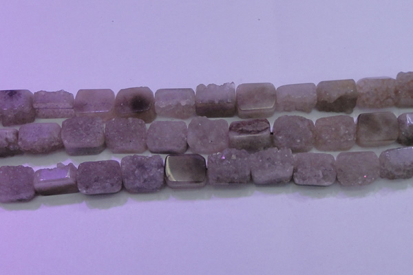 CAG8453 15.5 inches 13*18mm rectangle grey druzy agate gemstone beads