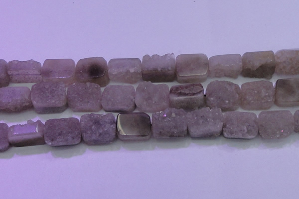 CAG8455 15.5 inches 18*25mm rectangle grey druzy agate gemstone beads