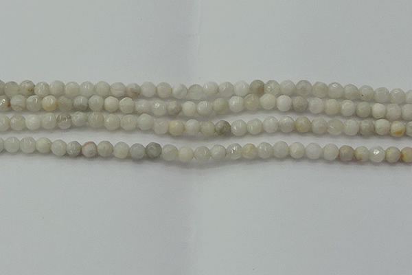 CAG8513 15.5 inches 4mm faceted round grey agate beads wholesale