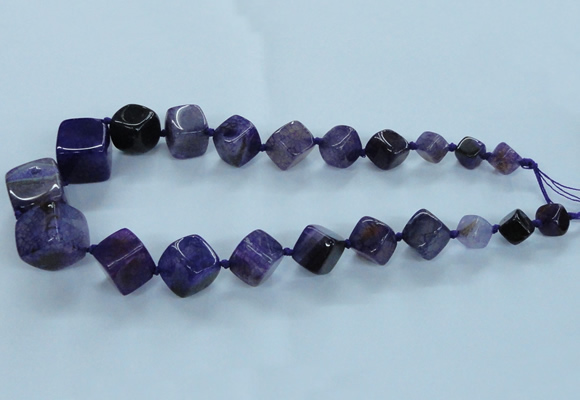 CAG8523 15.5 inches 9*10mm - 23*24mm cube dragon veins agate beads