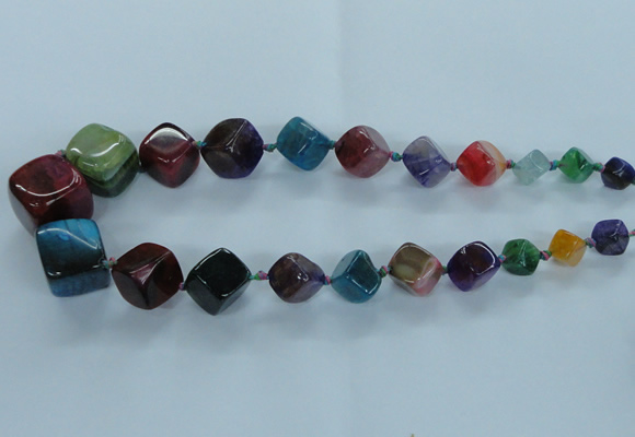CAG8526 15.5 inches 9*10mm - 23*24mm cube dragon veins agate beads