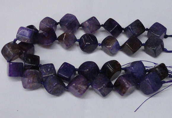 CAG8573 15.5 inches 15*16mm - 17*18mm cube dragon veins agate beads