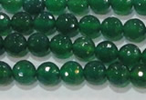 CAG8583 15.5 inches 8mm faceted round green agate gemstone beads