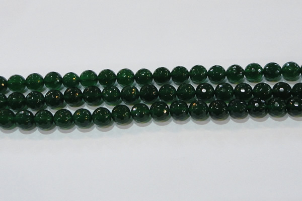 CAG8584 15.5 inches 12mm faceted round green agate gemstone beads