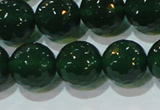 CAG8586 15.5 inches 16mm faceted round green agate gemstone beads