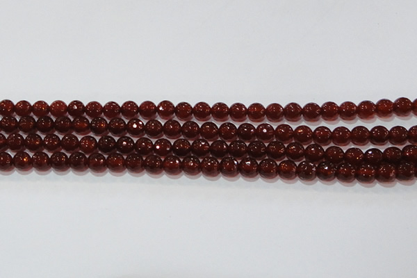 CAG8591 15.5 inches 8mm faceted round red agate gemstone beads