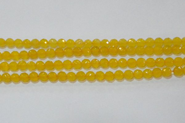 CAG8603 15.5 inches 10mm faceted round yellow agate gemstone beads