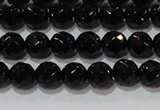 CAG8611 15.5 inches 8mm faceted round black agate gemstone beads