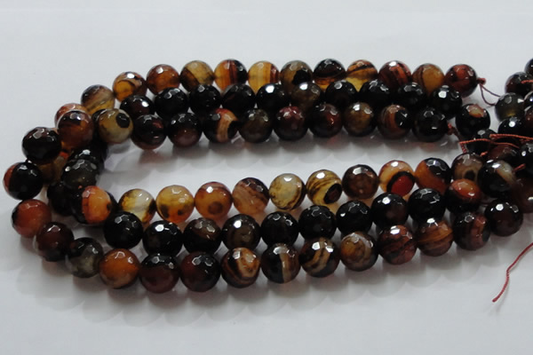 CAG865 15.5 inches 14mm faceted round agate gemstone beads