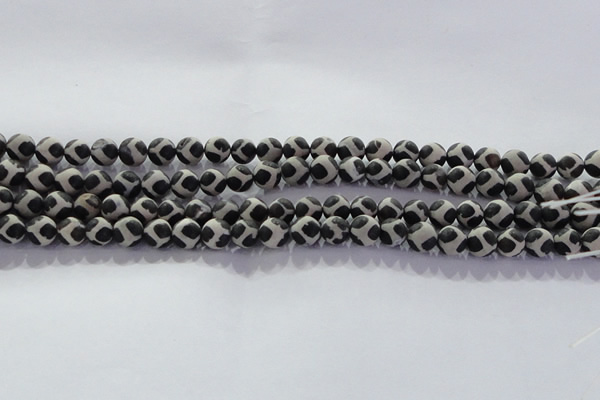 CAG8695 15.5 inches 6mm round matte tibetan agate gemstone beads