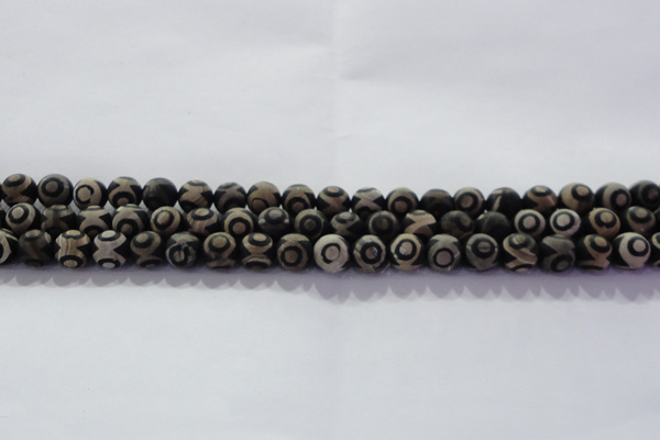 CAG8700 15.5 inches 6mm round matte tibetan agate gemstone beads