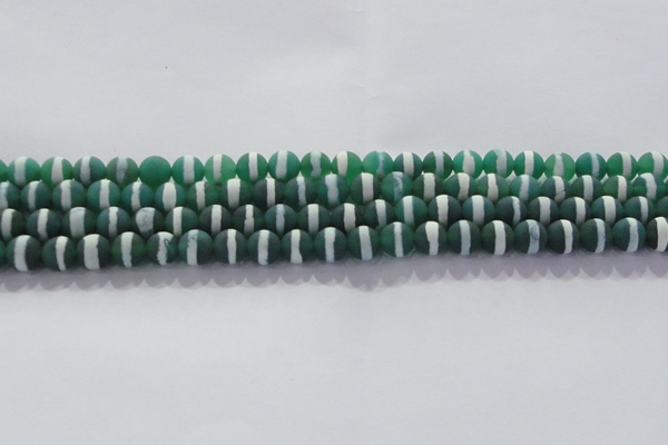 CAG8710 15.5 inches 6mm round matte tibetan agate gemstone beads