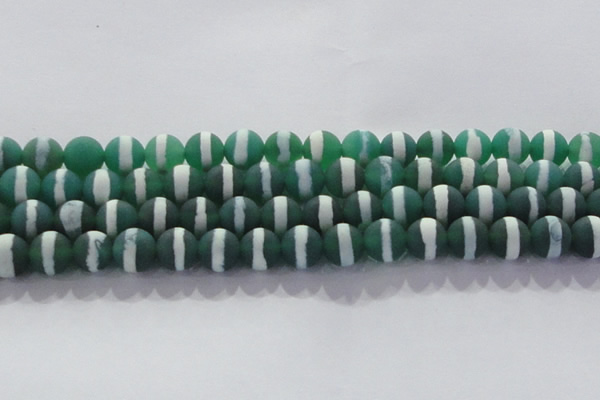 CAG8713 15.5 inches 12mm round matte tibetan agate gemstone beads