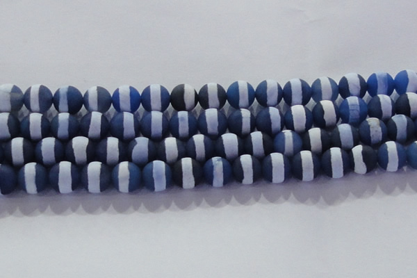 CAG8718 15.5 inches 12mm round matte tibetan agate gemstone beads