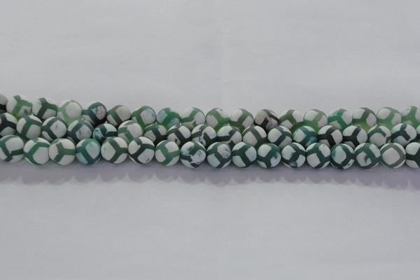 CAG8721 15.5 inches 8mm round matte tibetan agate gemstone beads