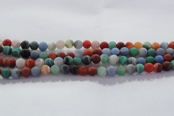 CAG8730 15.5 inches 6mm round matte madagascar agate beads