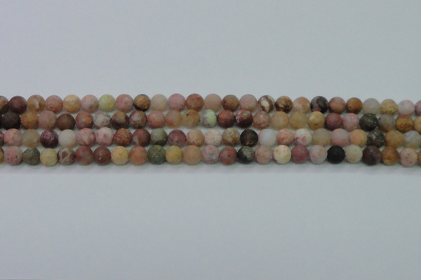 CAG8745 15.5 inches 4mm round matte rainbow agate beads
