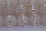 CAG8832 15.5 inches 10mm round matte agate with rhinestone beads