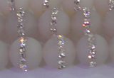 CAG8833 15.5 inches 12mm round matte agate with rhinestone beads