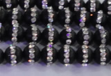 CAG8840 15.5 inches 6mm round matte agate with rhinestone beads