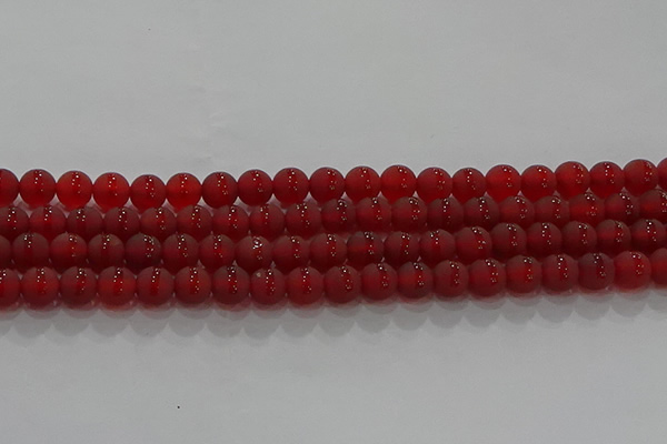 CAG8901 15.5 inches 6mm round matte red agate beads wholesale