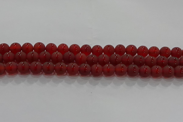 CAG8902 15.5 inches 8mm round matte red agate beads wholesale