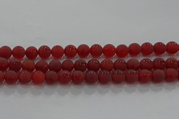 CAG8907 15.5 inches 6mm round matte red agate beads wholesale