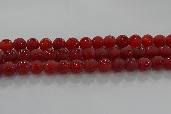 CAG8914 15.5 inches 8mm round matte red agate beads wholesale