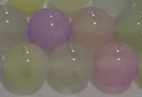 CAG8933 15.5 inches 10mm round matte colorful agate beads wholesale