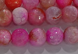 CAG8963 15.5 inches 6mm faceted round fire crackle agate beads