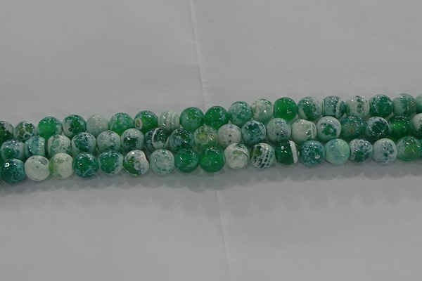 CAG9007 15.5 inches 6mm faceted round fire crackle agate beads