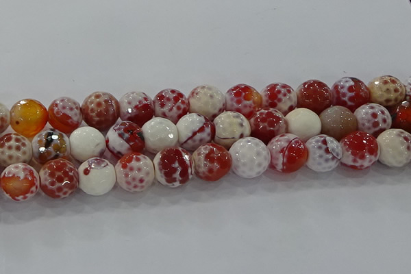 CAG9019 15.5 inches 16mm faceted round fire crackle agate beads
